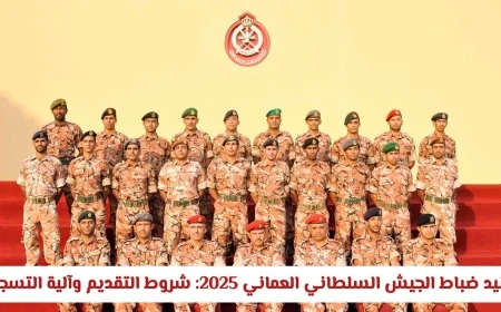التقديم لوظائف ضباط الجيش السلطاني العماني 2025: تعرف على الشروط وخطوات التسجيل