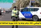 شرطة أبوظبي تفرض غرامة 400 درهم و4 نقاط مرورية على مخالفة جديدة