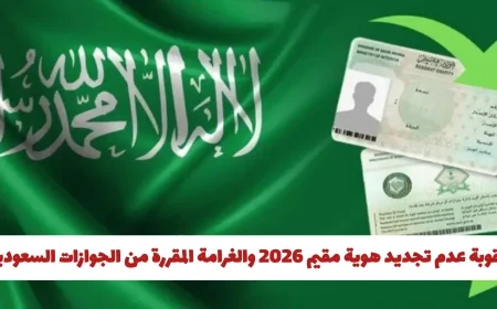 عقوبة وغرامة تأخير تجديد هوية مقيم 2026 من الجوازات السعودية