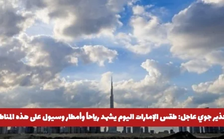 تحذير جوي عاجل في الإمارات: رياح قوية مثيرة للغبار وأمطار غزيرة تتسبب في سيول اليوم بهذه المناطق