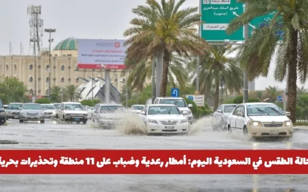 الطقس في السعودية اليوم: أمطار رعدية وضباب يغطّي 11 منطقة مع تحذيرات خاصة بالبحر
