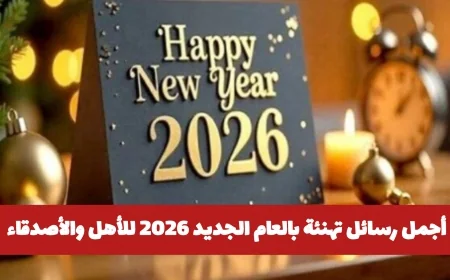 رسائل تهنئة رائعة بمناسبة العام الجديد 2026 للأهل والأصدقاء
