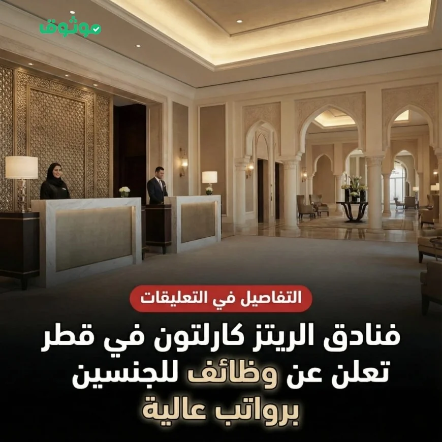 وظائف شاغرة برواتب مجزية في فنادق ريتز كارلتون قطر لجميع الجنسيات