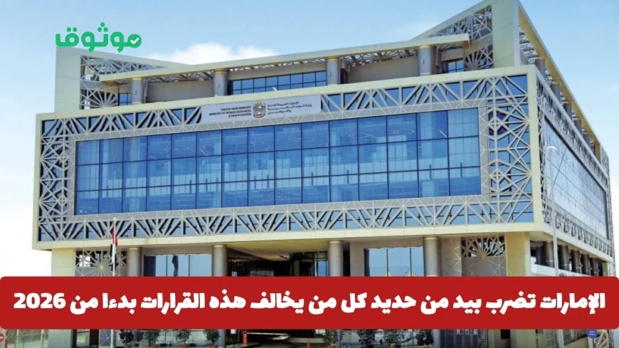الإمارات: وزارة الموارد البشرية والتوطين تفرض إجراءات صارمة على المخالفين للقرارات ابتداء من 2026