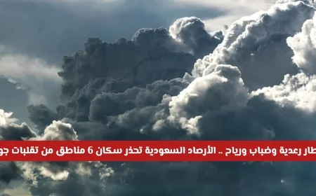 الأرصاد السعودية تحذر: أمطار رعدية وضباب ورياح محملة بالأتربة تهدد سكان 6 مناطق