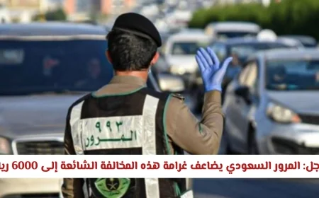 المرور السعودي يرفع غرامة المخالفة الشائعة إلى 6000 ريال ويحذر السائقين منها!