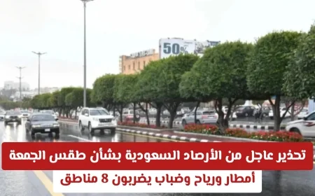 الأرصاد السعودية تصدر تحذيراً مهماً لطقس الجمعة: أمطار ورياح وضباب يؤثرون على 8 مناطق
