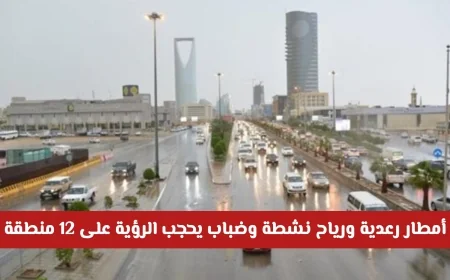 تحذير عاجل من الأرصاد السعودية: أمطار رعدية ورياح قوية وضباب يعم 12 منطقة