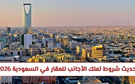 شروط جديدة لتملك الأجانب للعقار بالسعودية 2026: تطبيق رسمي في هذه المدن