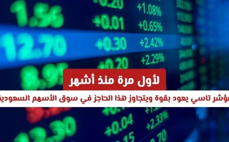 مؤشر تاسي يسجل عودة قوية ويتخطى حاجزاً جديداً في سوق الأسهم السعودية لأول مرة منذ أشهر