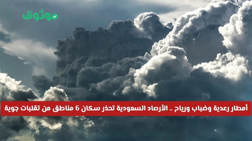 الأرصاد السعودية تحذر: أمطار رعدية وضباب ورياح محملة بالأتربة تهدد سكان 6 مناطق